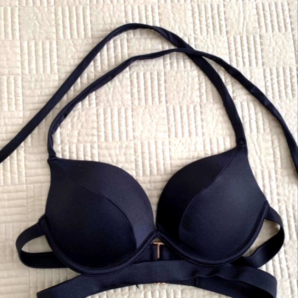 Victoria's Secret Bombshell Push Up Bikini Top 34B Black